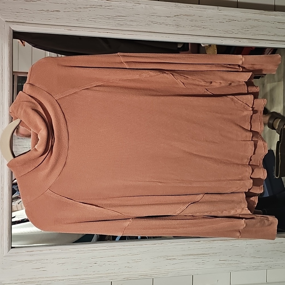 Ribbed Cowl Neck Altard State Raw Hem Oversized Fit
